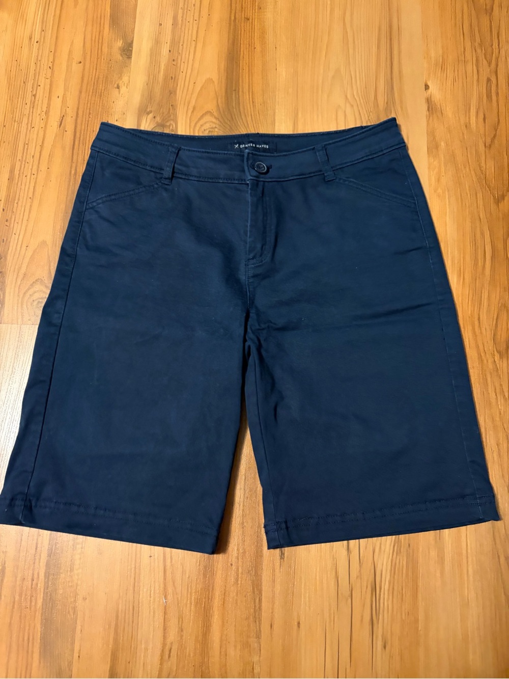 Denver Hayes Navy Flat-Front Women's Shorts